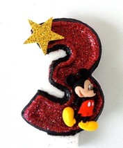 Mickey and Minnie Mouse Birthday Candle.   candle cake topper, cupcake t... - $8.90