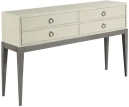 Console Table Woodbridge Gray Painted Modern Sleek 4-Drawers Brushed Nickel - £2,205.42 GBP
