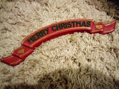 Vintage HOMCO &quot;Merry Christmas&quot; Banner Sign 15&quot; Molded Plastic #7503 - $4.99