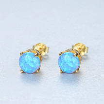 Opal Earrings 925 Silver Stud Earrings With Opal Ear For Women - £18.34 GBP