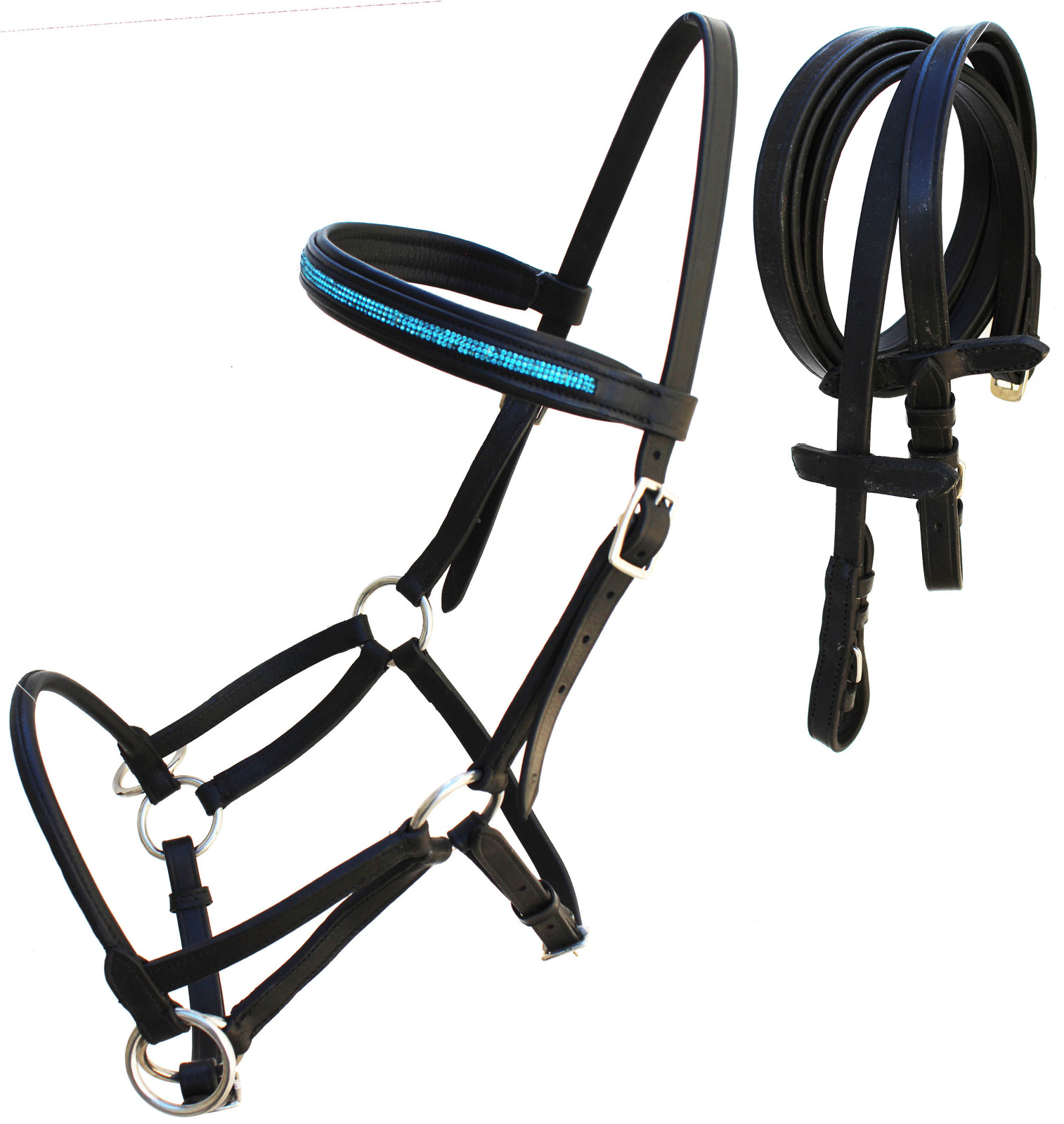 English Horse Black Leather All-Purpose Trail Bridle Reins 803AXBK - $49.99