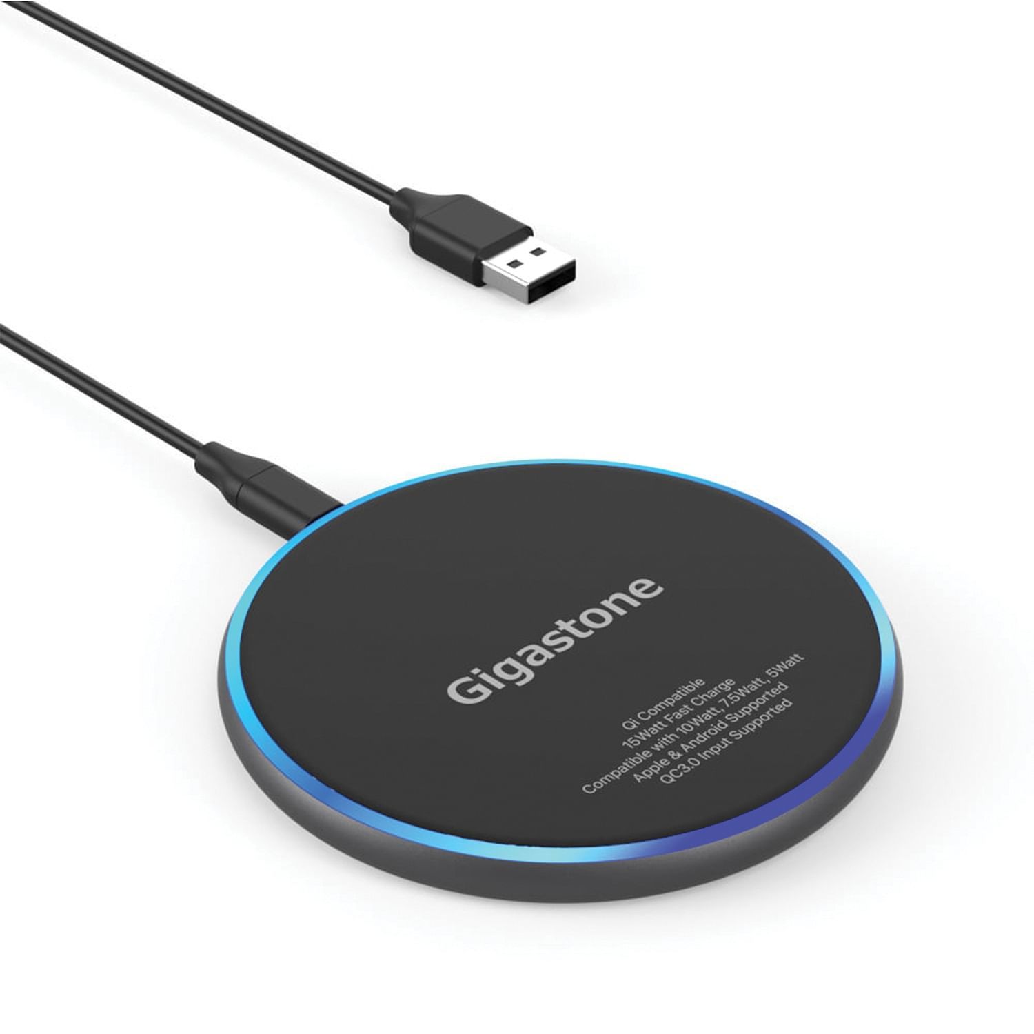 Gigastone GS-GA-9700B-R GA-9700 Qi Certified Fast Wireless Charging Pad Item image 6