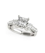 3 stone princess cut 1 carat diamond engagement ring antique design diam... - £6,444.58 GBP+