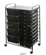 Seville Classics 15-Drawer Organizer Cart Black - £81.69 GBP