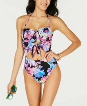 New $88 BAR III Women&#39;s One Piece Swimsuit All Over Tech Floral Multi-color Sz L - £19.89 GBP