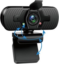 Webcam with Microphone Privacy Cover External 1080P Wide Angle Streaming HD Web  - £37.70 GBP