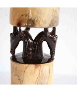 Hand Carved African Vintage Double-Sided Giraffe Table Lamp D10cm x H40cm - $499.00