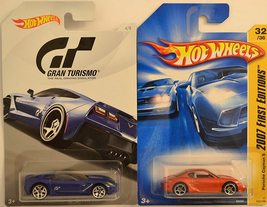 Hot Wheels 2 Cars Bundle &#39;14 Corvette Stingray Gran Turismo Series &amp; Porsche Cay - £21.53 GBP