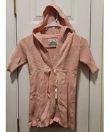 GAP Girl&#39;s Pink Short Sleeve Eyelet Hooded Cardigan Size XXL (14-16) - £22.53 GBP