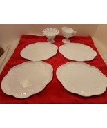 Set of 6 Vintage Indiana White Milk Glass Harvest Grape Plates, Creamer ... - £28.82 GBP