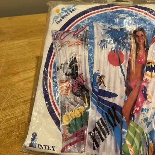 Vintage Intex The Wet Set Retro Graffiti Lounge Mat  Print Pool Float 72”x27” Item image 2