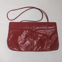 Vintage 70s 80s Party Retro Kiss Red Pop Open Vinyl Clutch Purse Shoulder Bag - £19.44 GBP