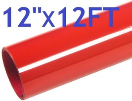 12&quot; x 12FT Red HTV Iron On Heat Transfer Vinyl Roll for T Shirt Shoes Hats Bags - £10.83 GBP