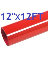 12&quot; x 12FT Red HTV Iron On Heat Transfer Vinyl Roll for T Shirt Shoes Ha... - £10.69 GBP