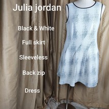 Julia Jordan Black &amp; White Full Skirt Back Zip Dress Size 16W - £22.72 GBP
