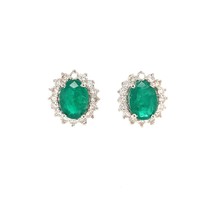 Natural Emerald Diamond Earrings 14k Gold 5.03 TCW Certified $6,550 113437 - £2,649.48 GBP