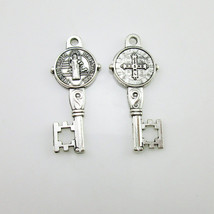 100pcs of Catholic Religious Double-sided Key Charm Pendant - £14.18 GBP