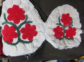 &quot;&quot;Vintage Chenille Red Rose Panels&quot;&quot; - Set Of 4 - $12.89