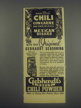 1946 Gebhardt's Eagle Chili Powder Advertisement - Make real chili con carne - £14.55 GBP