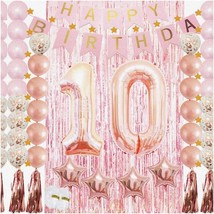 Sparkle &amp; Shine: Magical 10th Birthday Party Kit - Confetti Balloons, Starry Myl - £35.88 GBP