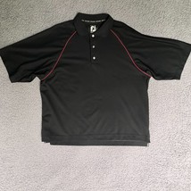 FJ FootJoy Polo Shirt Adult XXL Black PRODRY PIQUE Golfing Rugby Preppy ... - $24.38