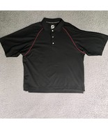FJ FootJoy Polo Shirt Adult XXL Black PRODRY PIQUE Golfing Rugby Preppy ... - £19.26 GBP