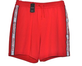 Armani Exchange  Men&#39;s Bermuda Red Logo Casual Jersey Cotton Shorts Size XL - $74.46
