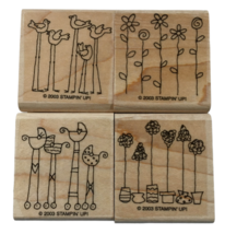 Stampin Up Rubber Stamp Set Simple Somethings Tall Birds Baby Strollers Topiary - £9.45 GBP