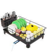 Simple Trending Dish Drying Rack with Cutlery Holder, Rustproof Drainer ... - £47.92 GBP