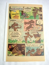 1965 Color Ad Cheerios Cereal with Rocky and Bullwinkle Chop Down a Tree - £6.38 GBP