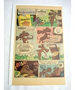 1965 Color Ad Cheerios Cereal with Rocky and Bullwinkle Chop Down a Tree - £6.26 GBP