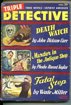 Triple Detective Spring 1949-THRILLING-C J DALY-J D CARR-SKULL-HARD BOILED-fn - £69.64 GBP