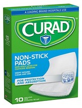 Curad Non-Stick Pads, 3 Inches X 4 Inches 10 Count - $112.49 MXN