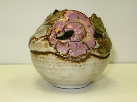 Signed Ceramic Open Lid Container Art Bowl Cover String Holder Handmade ... - £7.42 GBP