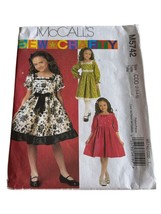 McCalls Sewing Pattern M5742 Girls Party Dress Raglan Sleeves Ruffle 2 3... - $5.99
