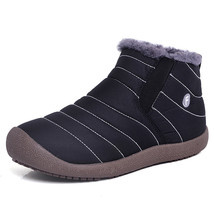 brand fashion warm women men snow boots steel waterproof soft male winter shoes  - £27.07 GBP