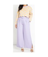 Eloquii Belted Wide Leg Side Slit Hi-Rise Trousers Lavender Plus Size 16... - $88.90 CAD