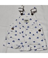 Vtg Oshkosh Bgosh Vestbak Baby Girl Overalls Cotton Blue Hearts Size 3 M... - €14,73 EUR
