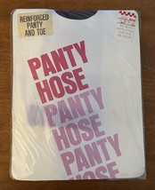 VINTAGE 80s Drugstore Pantyhose Off Black Medium Tall Reinforced Panty &amp;... - $10.69