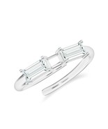 Kicky and Perky 925 Sterling Silver Moissanite Two Stone Ring Jewelry Fo... - $90.99 CAD