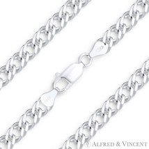 4mm Rombo Italian Chain Double-Curb Link Solid .925 Italy Sterling Silver Anklet - £23.63 GBP+