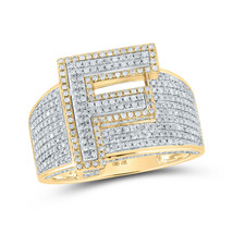 10kt Two-tone Gold Mens Round Diamond F Initial Letter Ring 1 Cttw - £1,172.48 GBP
