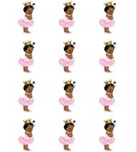 Baby Girl Ballerina Ethnic/Black Baby Shower Edible Cupcake Toppers Decoration - £11.98 GBP