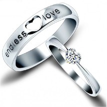 925 Argento Sterling IN Abbinato Anello Coppia Cuore Per Amanti Valentine Giorno - £36.75 GBP