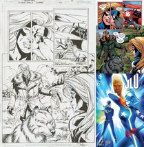 Paul Pelletier Original Art Page Justice League United #14 Stargirl &amp; Enemy Ace - £310.33 GBP