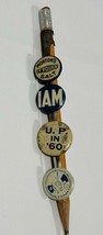 Vintage Button Pencil Clips Morton&#39;s Salt &amp; Three Others - £9.34 GBP