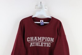 Vintage 90s Champion Mens Large Distressed Spell Out Crewneck Sweatshirt Red - £47.44 GBP