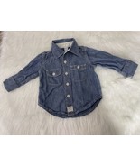 Baby Gap Boys 12-18 Months Blue Denim Chambray Shirt Button Down - $304.63 MXN