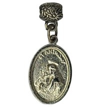 Necklace Pendant Saint Anthony Religious Medal Charm Pray For US Silver Tone - £10.54 GBP