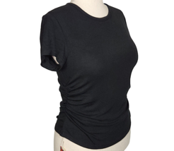 OGL Naked Sensation Eco-MiyaMoon Padded Shelf Bra Ruched Tee Shirt Black Size XL - £15.43 GBP